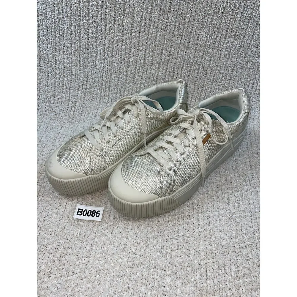 DR SCHOLLS Women’s 8.5 Time Off Max Platform Sneakers Metallic Anti-Odor Recycle